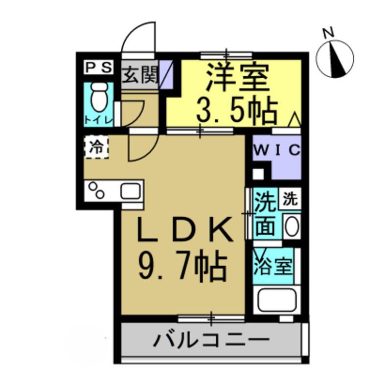半田市苗代町共同 工事(1LDK/2階)の間取り写真