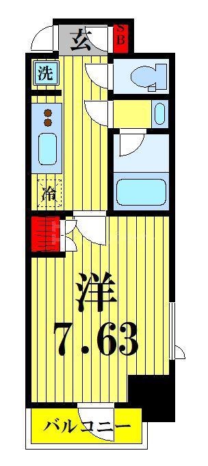 スプランディット錦糸町II(1K/2階)の間取り写真