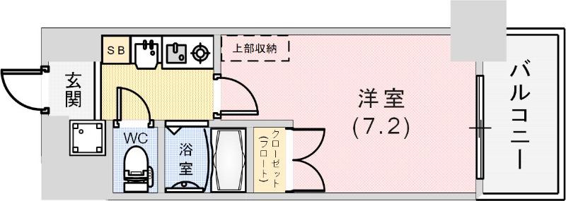 エステムコート三宮山手IIソアーレ(1K/8階)の間取り写真
