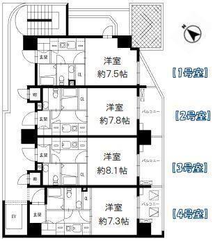 BRIS登戸(1K/10階)の間取り写真