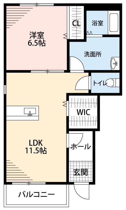 MC VILLAGE C棟(1LDK/1階)の間取り写真