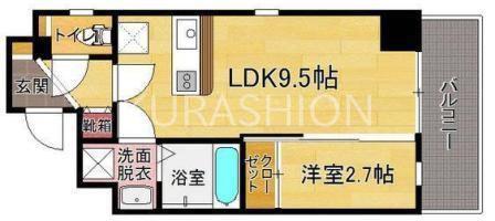 CLASSIER STYLE 平尾駅前(1LDK/7階)の間取り写真