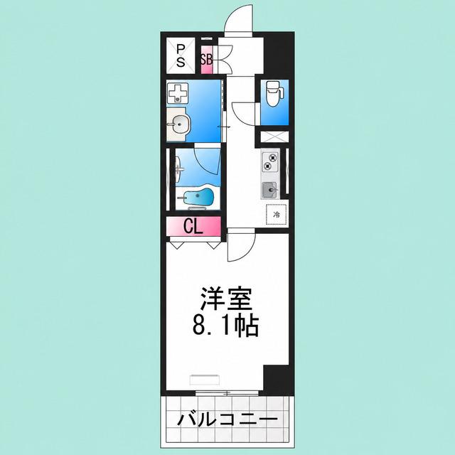VIVACE三国ヶ丘(1K/9階)の間取り写真