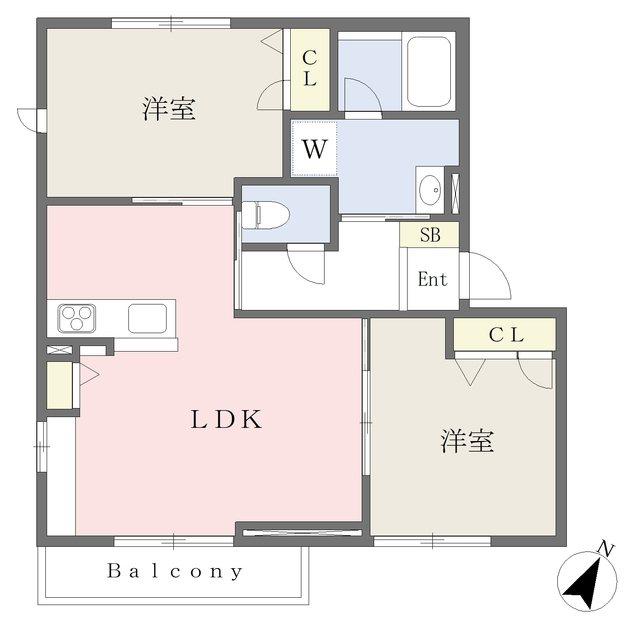 GRACEイツミ(2LDK/1階)の間取り写真