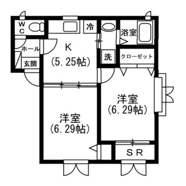 カナディアンヴィレッジ桜(2K/2階)の間取り写真