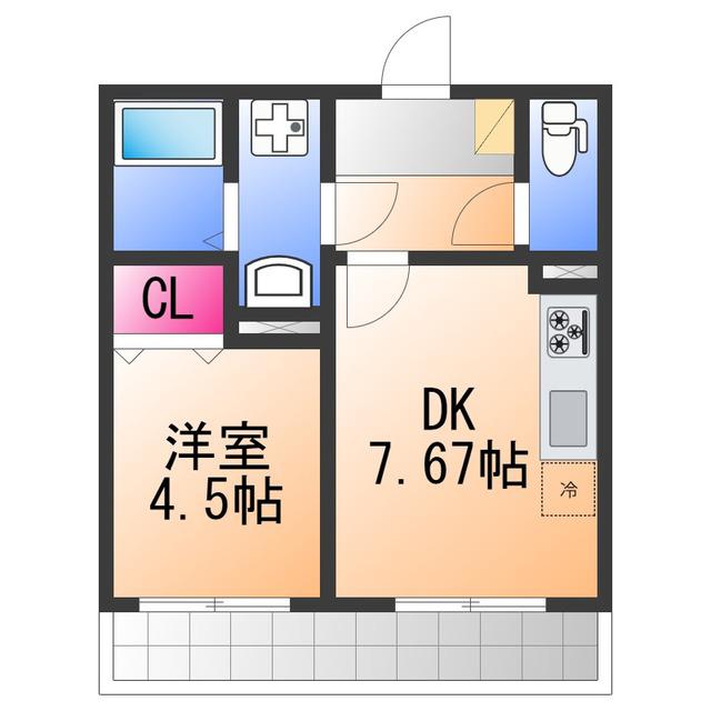 APPLE BLOSSOM中百舌鳥(1DK/1階)の間取り写真