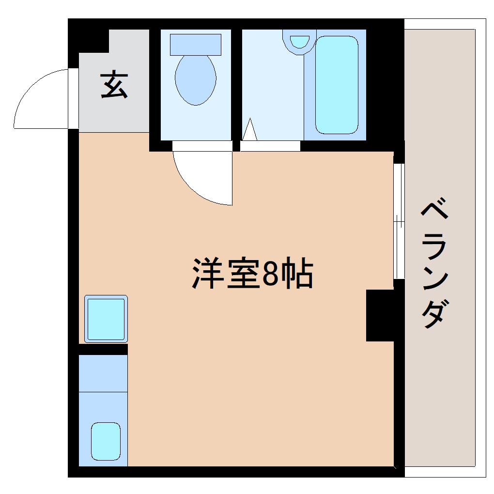 ルミエール新大宮(ワンルーム/4階)の間取り写真