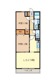 ディアステージ(2LDK/3階)の間取り写真