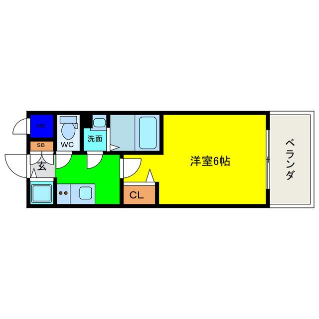 エスリードレジデンス大阪福島(1K/3階)の間取り写真