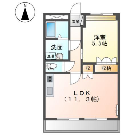 ウィスダムJ(1LDK/3階)の間取り写真