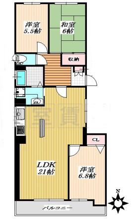 ルミエール春丘(3LDK/3階)の間取り写真