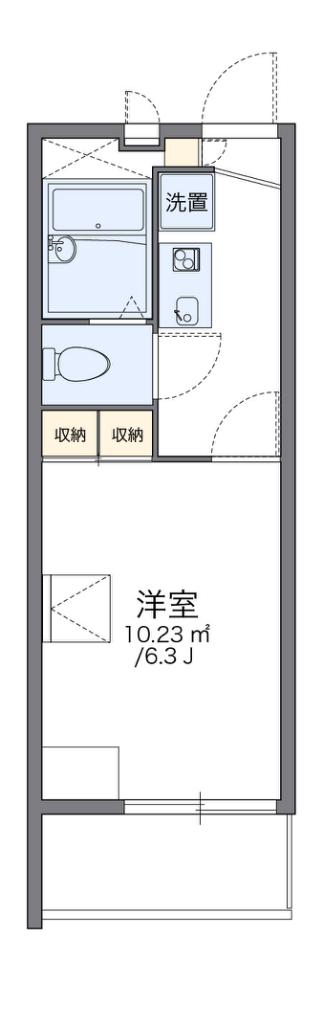 レオパレスかもじや(1K/3階)の間取り写真
