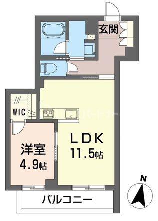 ボナドゥ(1LDK/3階)の間取り写真