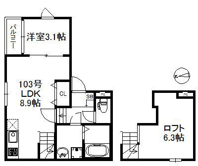 CLAIR VILLA704(1LDK/1階)の間取り写真