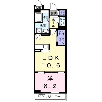 ジョイエイト(1LDK/1階)の間取り写真