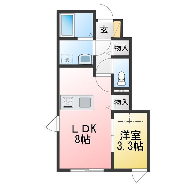 ベルリード伊勢志摩(1LDK/1階)の間取り写真
