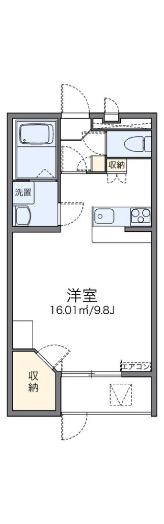 レオパレス我孫子(1K/1階)の間取り写真