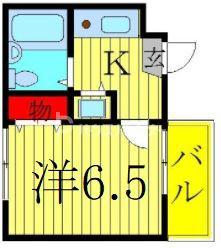 クレストパレス柏(1K/2階)の間取り写真