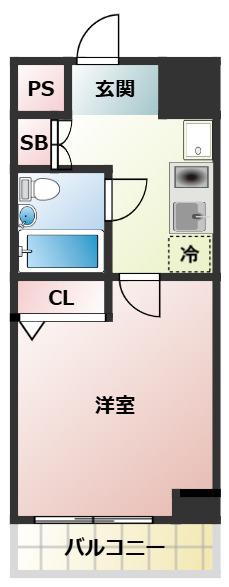 エスリード新大阪(1K/2階)の間取り写真