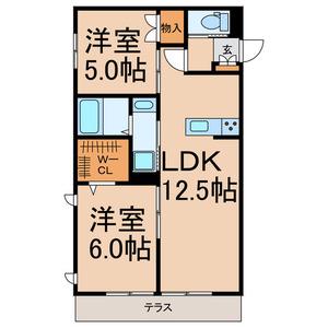 プラスリンガーデン(2LDK/1階)の間取り写真
