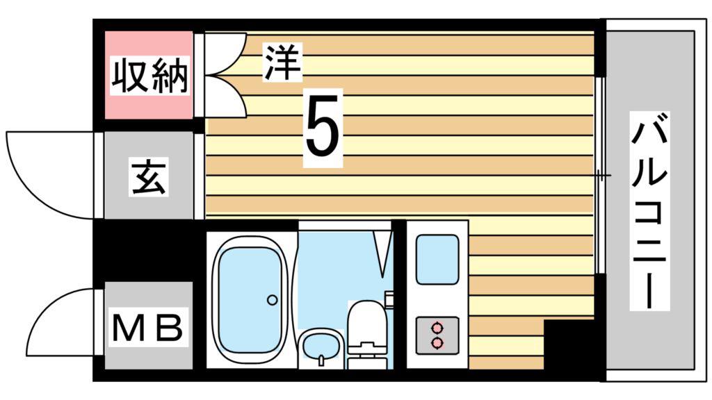 シャトー第8神戸(ワンルーム/4階)の間取り写真