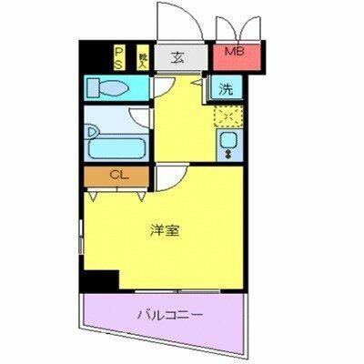 メインステージ四ツ谷(1K/8階)の間取り写真