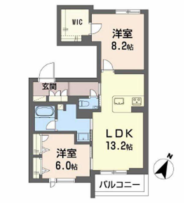 シャーメゾン絆IV(2LDK/2階)の間取り写真
