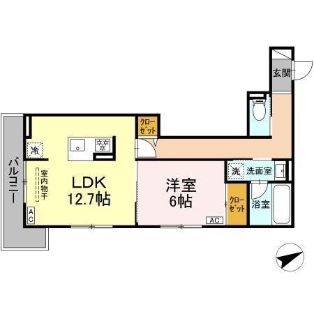 SISU(1LDK/2階)の間取り写真