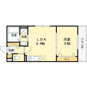 ティアラ豊川(1LDK/1階)の間取り写真