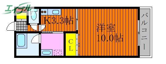 ハートフル泉田(1K/1階)の間取り写真