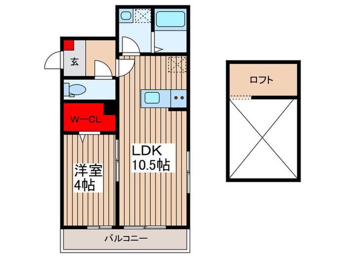 ステラフィオーレ(1LDK/2階)の間取り写真