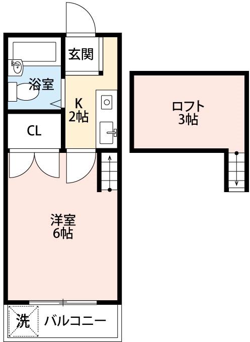 アルシャイン岡崎II(1K/1階)の間取り写真