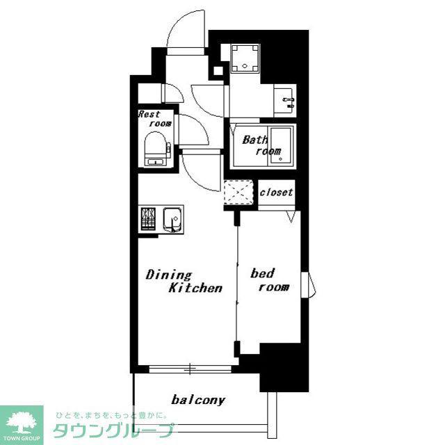 アーバンパーク住吉II(1DK/9階)の間取り写真