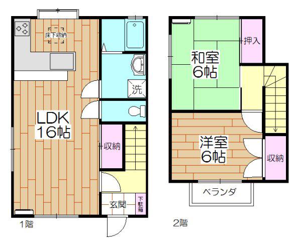 タウンハウス88(2LDK/1階)の間取り写真