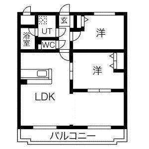ソレイユ(2LDK/1階)の間取り写真