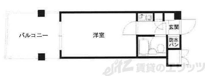 兎我野町聚楽マンション(1K/6階)の間取り写真