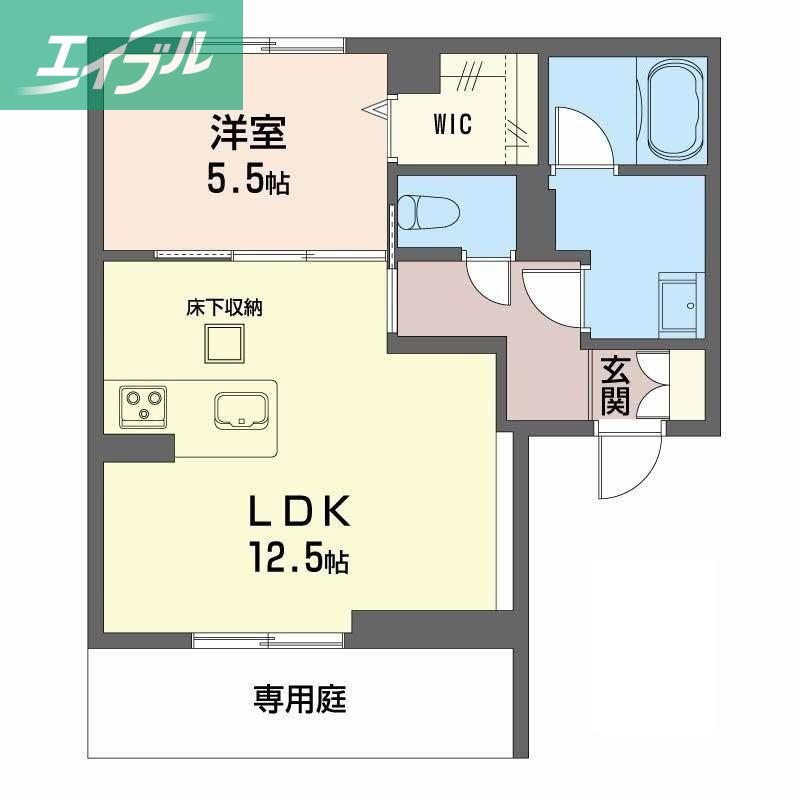 ノルディア野田(1LDK/1階)の間取り写真
