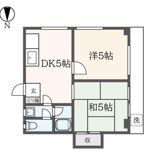 サンテリア三田(2K/1階)の間取り写真