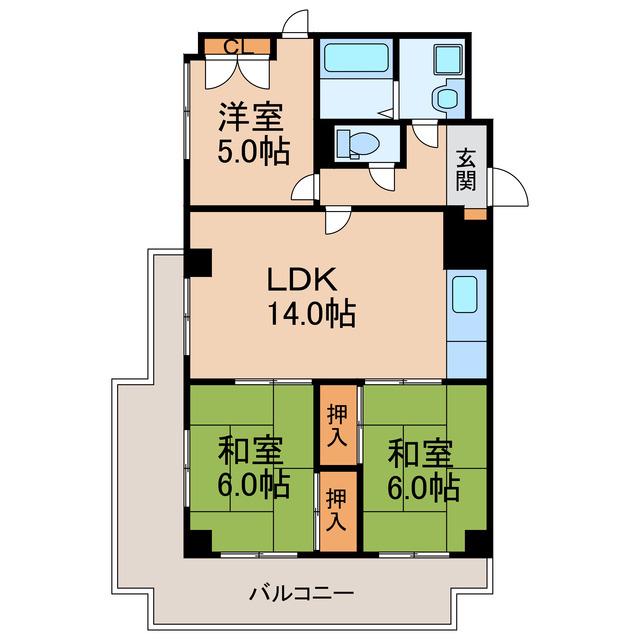 シティ・ライフ徳川園(3LDK/7階)の間取り写真