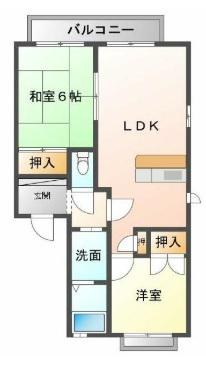 コスモハイツ(2LDK/1階)の間取り写真