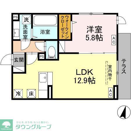 ANNABELLE(1LDK/1階)の間取り写真