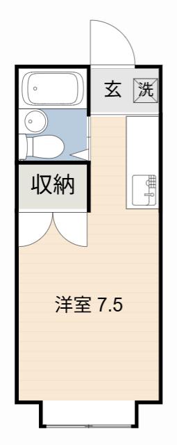 榮華 B(ワンルーム/1階)の間取り写真