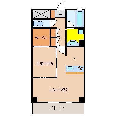 JR日豊本線 宮崎駅 バス乗車時間:11分 最寄りバス停で下車 徒歩4分 5階建 築19年(1LDK/3階)の間取り写真