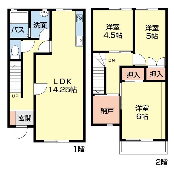 ベルメゾン(3LDK/1階)の間取り写真