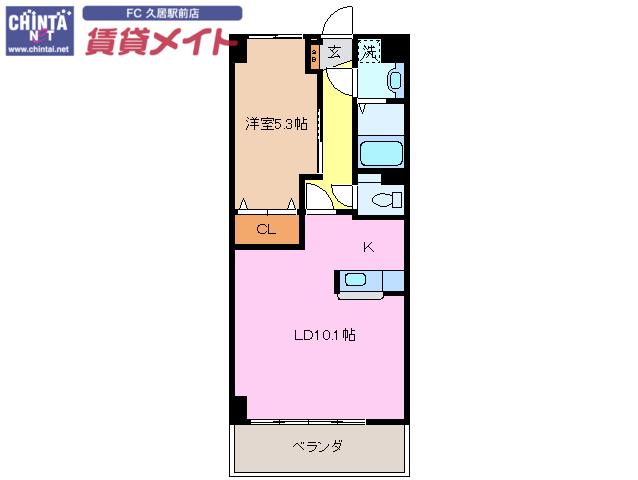 アーバンヒルズ城山(1LDK/3階)の間取り写真