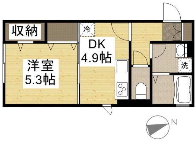 D-ROOM LUXURY2ND(1LDK/1階)の間取り写真