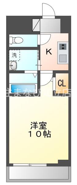 グリーンエイト(1K/3階)の間取り写真