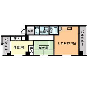 アーバンハイツ神宮公園(2LDK/3階)の間取り写真
