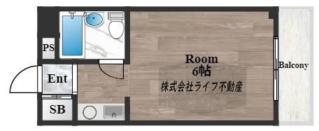 ラフォーレ菱屋西II(1K/5階)の間取り写真