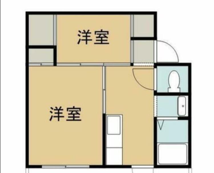 ヴィラナリー川津 2棟(2DK/4階)の間取り写真